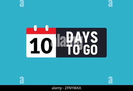 10 Tage vor dem letzten Countdown-Symbol. Aktionsangebot für zehn Tage, nur 10 Tage Stock Vektor