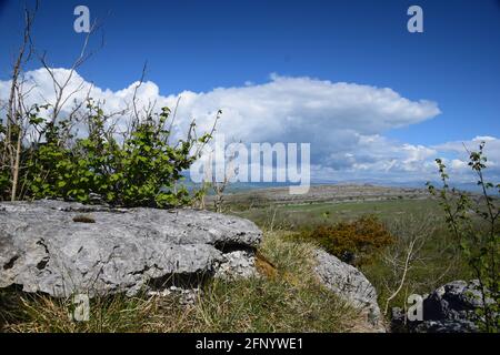 Wunderschöne britische Karbonbon Kalksteinpflaster Landschaft im schönen Frühling sunlite. Stockfoto