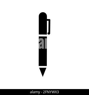 Stiftsymbol. Schwarze Stiftsilhouette. Vektorgrafik isoliert auf Weiß Stock Vektor