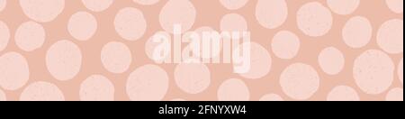 Abstrakter Kreisrand mit Textur. Niedliche Vektor nahtlose Wiederholung Banner von Hand gezeichnet strukturierte Punkte. Stock Vektor