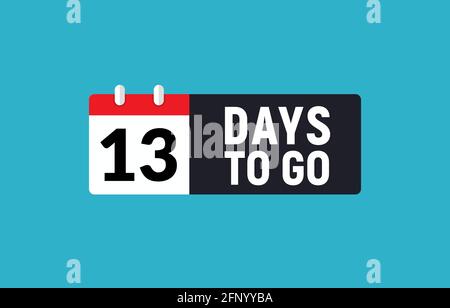 13 Tage vor dem letzten Countdown-Symbol. Aktionsangebot für elf Tage, nur 13 Tage Stock Vektor