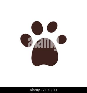 Paw-Druck. Illustration auf weißem, isoliertem Hintergrund. Stockfoto