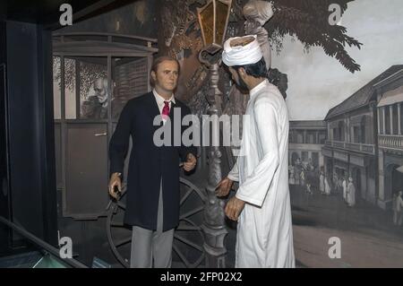 Singapur, Singapur, Asien, Asien; Sentosa - Museum: Bilder von Singapur; Museum: Bilder von Singapur; Wachsfigur von John Turnbull Thomson Stockfoto