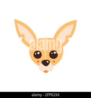 Hund s Gesicht. Illustration von lustigen Cartoon Haustier in trendigen flachen Stil. Isoliert auf Weiß. Stockfoto