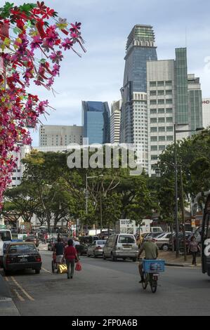 Singapur, Singapur, Asien, Asien; chinesisches Viertel - Verkehr; Chinesisches Viertel - der Verkehr; Barrio Chino - Tráfico; Dzielnica chińska, ulica Stockfoto