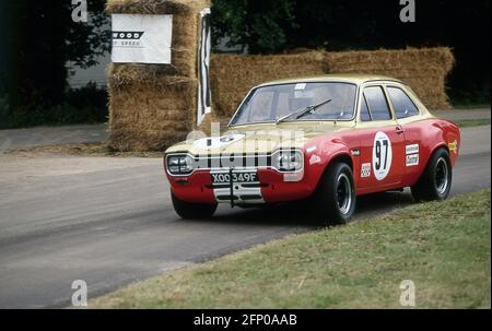 1968 Ford Escort MKII Twin Cam Alan Mann beim Rennen Das Goodwood Festival of Speed 1996 Stockfoto