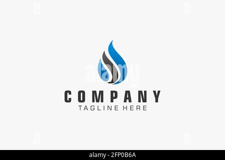 Symbol für „Wasserflamme“ des Business-Emblems. Stock Vektor