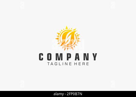 Solar-Panel Energie elektrischer Strom Logo Vektor Stock Vektor