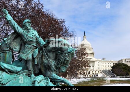 Ulysses S Grant Statue vor dem Capitol Building in Washington DC Stockfoto