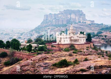 Jaswanth Thada Mausoleum, Jodhpur, Rajasthan, Indien Stockfoto