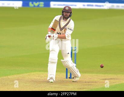 20. Mai 2021. London, Großbritannien. Surrey Mark Stoneman schlagen als Surrey gegen Middlesex in der County Championship beim Kia Oval, Tag eins. David Rowe/Alamy Live News. Stockfoto
