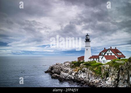 Der Portland Head Lighthouse in Cape Elizabeth, Maine Stockfoto