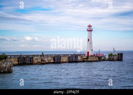 Wawatam Leuchtturm in Mackinac Island St. Ignace, Michigan Stockfoto