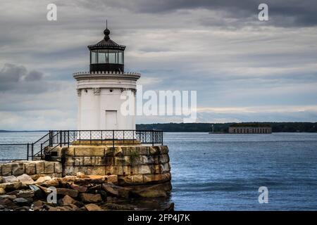 Die Wanze Licht Leuchtturm in Cape Elizabeth, Maine Stockfoto