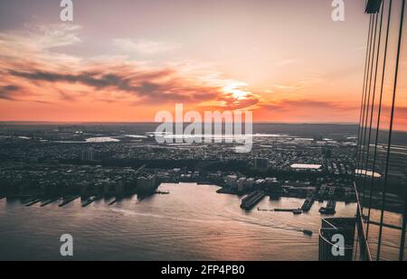 Sonnenuntergang New Jersey usa Gebäude Reflexionen Sonne Sommer Stockfoto