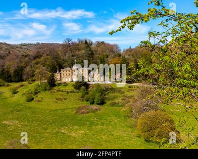 Außenansicht von Willersley Castle in Cromford Derbyshire Peak District England ein Herrenhaus aus dem 18. Jahrhundert, das für Sir Richard Arkwright erbaut wurde. Stockfoto