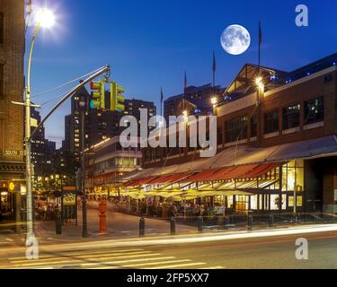 2005 HISTORISCHE RESTAURANTS SCHERMERHORN REIHEN SICH IN DER SOUTH STREET SEAPORT DOWNTOWN MANHATTAN NEW YORK CITY USA Stockfoto