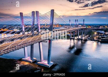 Luftaufnahme der New Goethals Bridge Stockfoto