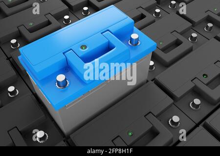 3D-Rendering. 24-V-Batterie für Lkw. Nutzfahrzeug Druckspeicher Stockfoto