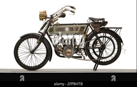 1914 Alcyon V-Twin Motorrad Stockfoto