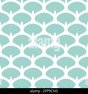 Nahtlose Fischschuppen oder Schlangenhautmuster. Squama-Struktur. Japanische traditionelle Meerjungfrau Ornament. Design für Stoff, Textil, Tapete, Verpackung. Ve Stock Vektor
