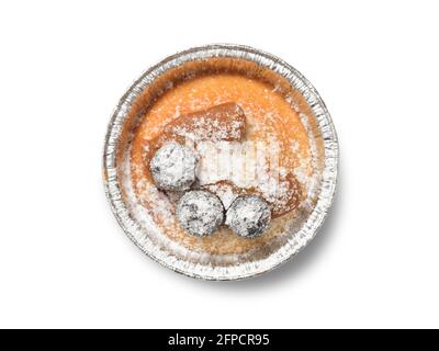 Blaubeer-Cupcake mit Puderzucker bestreut Stockfoto