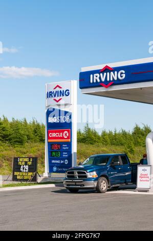 Irving-Tankstelle in Neufundland, Kanada. Stockfoto