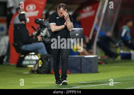 Monza, Italien 20. Mai 2021. Cristian Brocchi AC Monza Cheftrainer reagiert während des Spiels der Serie B im U-Power Stadium in Monza. Bildnachweis sollte lauten: Jonathan Moscrop/Sportimage Kredit: Sportimage/Alamy Live News Stockfoto