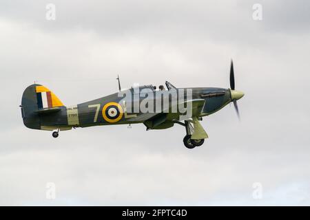 Ein Oldtimer-Flugzeug auf dem Old Warden Airfield Stockfoto