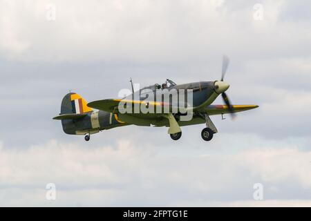 Ein Oldtimer-Flugzeug auf dem Old Warden Airfield Stockfoto