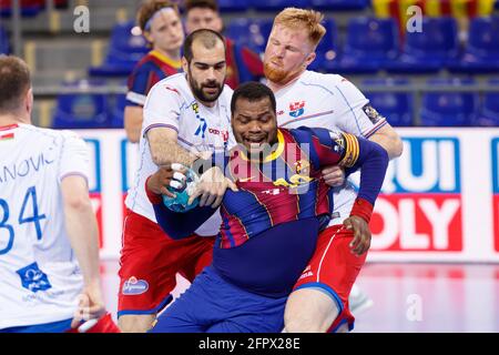 Barcelona, Spanien. Mai 2021. Cedric Sorhaindo vom FC Barcelona in Aktion während des Viertelfinalmatches der EHF Champions League zwischen dem FC Barcelona und HC Meshkov Brest im Palau Blaugrana in Barcelona, Spanien. Quelle: David Ramirez/DAX/ZUMA Wire/Alamy Live News Stockfoto