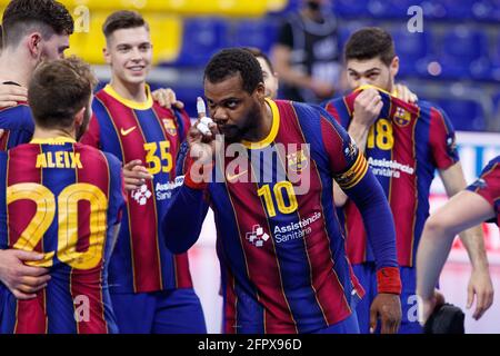 Barcelona, Spanien. Mai 2021. Cedric Sorhaindo vom FC Barcelona beim Viertelfinalspiel der EHF Champions League zwischen dem FC Barcelona und HC Meshkov Brest im Palau Blaugrana in Barcelona, Spanien. Quelle: David Ramirez/DAX/ZUMA Wire/Alamy Live News Stockfoto