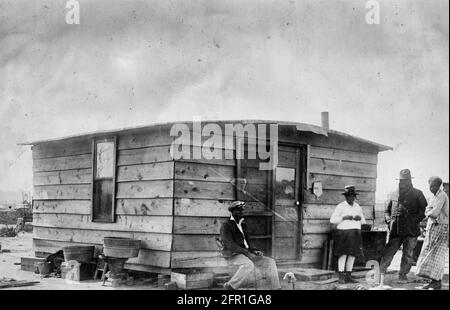 Wiederaufbauzeit nach dem Rassenkampf im Juni 1921 in Tulsa, Oklahoma Art der Häuser Stockfoto