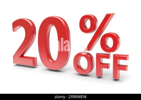 20 % Preisnachlass. 3d-Bild Stockfoto