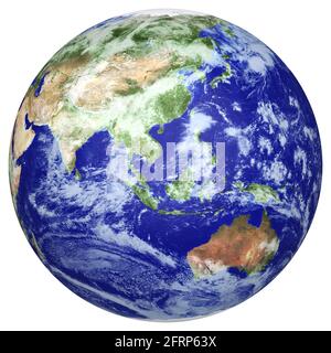 Wolkenkarte für Erdglobus. Seite von Asien und Australien. Die Erdstruktur dieses Bildes, die von der NASA eingerichtet wurde. (http://visibleearth.nasa.gov/view.php?id=57 Stockfoto