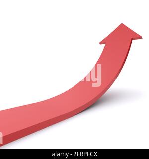 Geschäftskonzept. Roter Pfeil auf weißem Hintergrund. 3d-gerendertes Bild Stockfoto