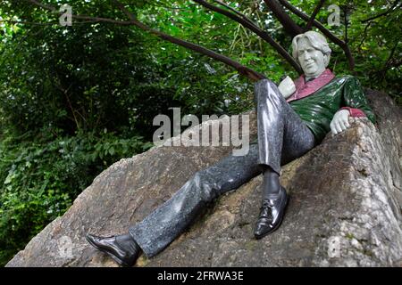 Oscar Wilde Statue am Merrion Square, Dublin, Irland Stockfoto