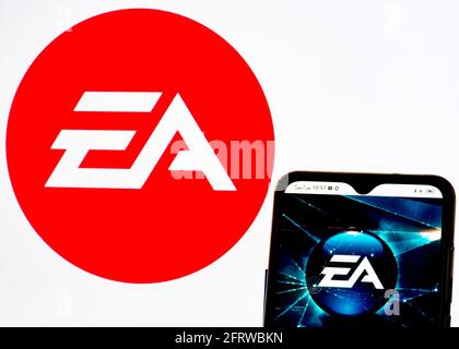 Auf diesem Foto Illustration Electronic Arts, Inc. Logo auf einem Smartphone zu sehen Stockfoto