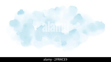 Abstrakte blaue Aquarell Fleck Form. Wolke isoliertes Element durch Aquarell handbemalt. Stock Vektor
