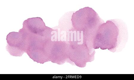 Abstrakte lila Aquarell Fleck Form. Wolke isoliertes Element durch Aquarell handbemalt. Stock Vektor