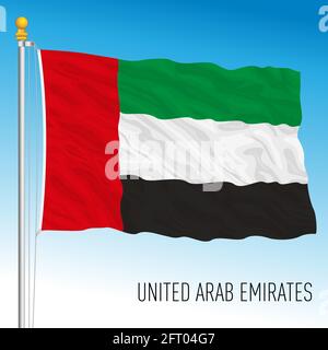 Vereinigte Arabische Emirate offizielle Nationalflagge, asiatisches Land, Vektordarstellung Stock Vektor