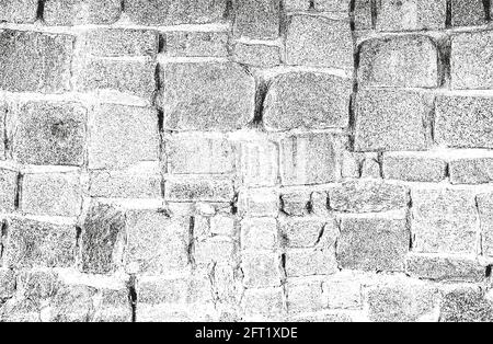 Verzweifelte Overlay-Textur von Steinen, Felsen, Kieselsteinen, Makadam. Grunge Hintergrund. Abstrakte Halbton-Vektor-Illustration Stock Vektor