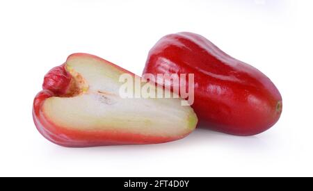 Rosenapfel isoliert auf Weiß. Stockfoto