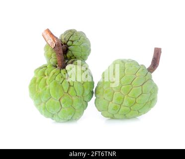 Pudding Apfel isoliert auf weiß Stockfoto