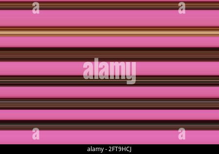 Schwarze und braune Streifen auf rosa. Abstrakt gestreifter Hintergrund. Digitale Kunst Stockfoto