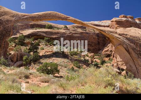 Landscape Arch im Arches National Park, Utah, USA. Stockfoto