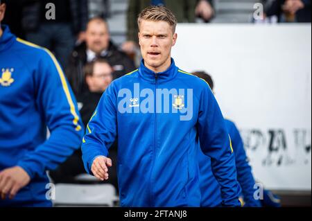 Aarhus, Dänemark. Mai 2021. Sigurd Rosted von Broendby IF steigt in das 3F Superliga-Spiel zwischen Aarhus GF und Broendby IF im Ceres Park in Aarhus ein. (Foto: Gonzales Photo/Alamy Live News Stockfoto