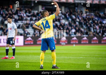 Aarhus, Dänemark. Mai 2021. Kevin Mensah (14) von Broendby, WENN er während des 3F Superliga-Spiels zwischen Aarhus GF und Broendby IF im Ceres Park in Aarhus gesehen wurde. (Foto: Gonzales Photo/Alamy Live News Stockfoto