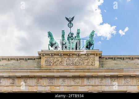 Quadriga-Statue auf dem Brandenburger Tor in Berlin Stockfoto
