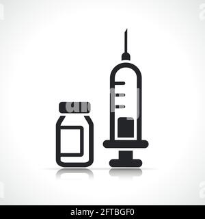 Isolierte Ausführung mit Symbol für Impfspritze oder Impfspritze Stock Vektor